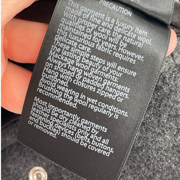 Mackage Felipa Charcoal Wool/Nylon/Cashmere Jacket Asiatic Racoon Fur Trim Small - Picture 13 of 13